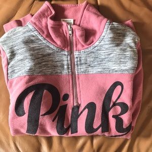 Pink half zip sweater